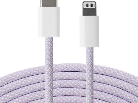 Xceed Braided USB-C til Lightning Kabel PD 60W - 2m - Lilla Online now