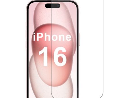 iPhone 16 Skærmbeskyttelse 2.5D Hærdet Glas - Case Friendly - Gennemsigtig Sale