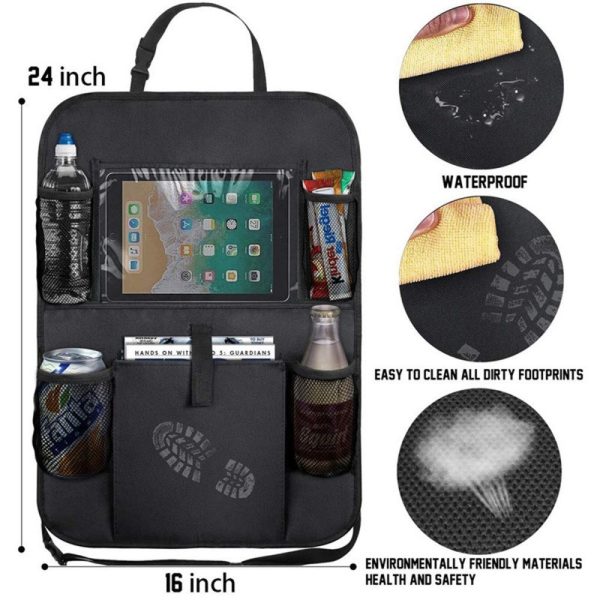 Bagsæde Organizer m. Tablet Holder & Opbevaring - Sort Online Sale