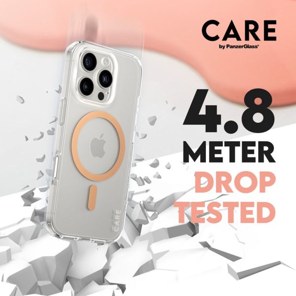 CARE by PanzerGlass iPhone 16 Pro FLAGSHIP Urban Combat Case - MagSafe Kompatibel - Transparent   Peach Fuzz Supply