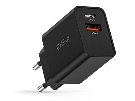 Tech-Protect Network 30W Vægoplader m. 1 x USB-C PD & 1 x USB-A QC - Sort Discount