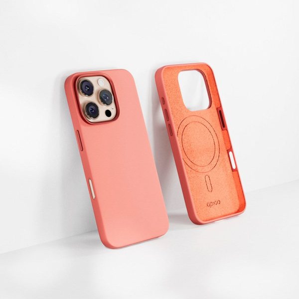 iPhone 16 Pro Max Epico Mag+ Silikone Cover - MagSafe Kompatibel - Peach Pink Online