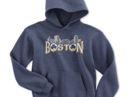 Boston Irish Skyline Youth Hoodie Cheap