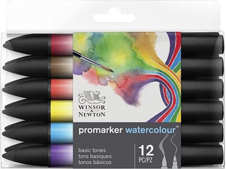 Winsor & Newton Promarker Watercolour - Basic Tones 12pc Online now