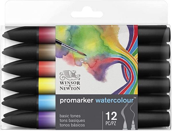 Winsor & Newton Promarker Watercolour - Basic Tones 12pc Online now