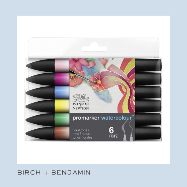 Winsor & Newton Promarker Watercolour - Floral Tones 6pc on Sale