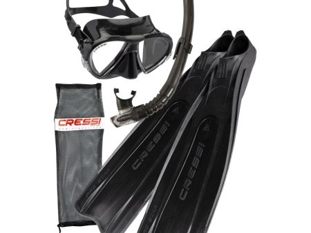 Cressi Pro Star Dive Mask + Snorkel + Fins Bag Set Sale