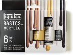 Liquitex Basics Acrylic: 6pc Metallics and Iridescents For Cheap