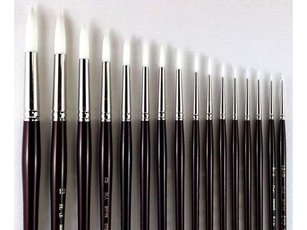 White Taklon Brushes - Series 970 Round For Cheap